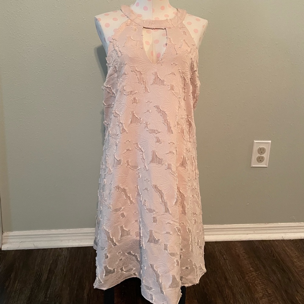 GB- XL pale pink floral print dress